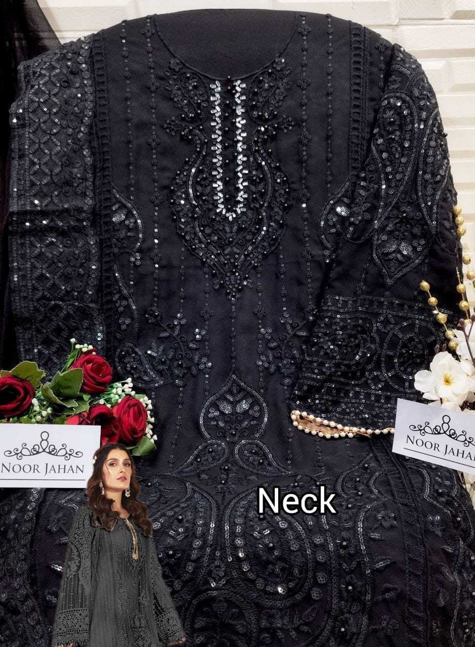 Ynf Faux Georgette KESH677 NJ - 18 Black Suits & Dresses Islamic Clothing Festive Collections Wholesale Pakistani Suits Embroidery Suits Black Salwar Suit Manufacturer- Kapda Export