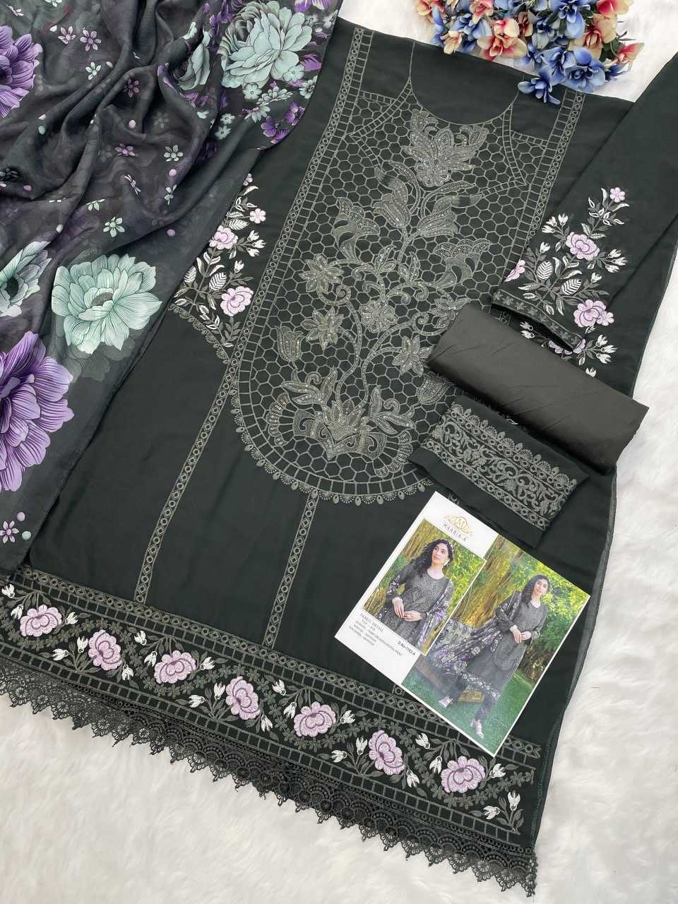 Ynf Faux Georgette KESH704 MAARIA 1183 Kurti Wholesale Embroidered Kurtis Printed Silk Kurti Georgette Kurtis Manufacturer- Kapda Export