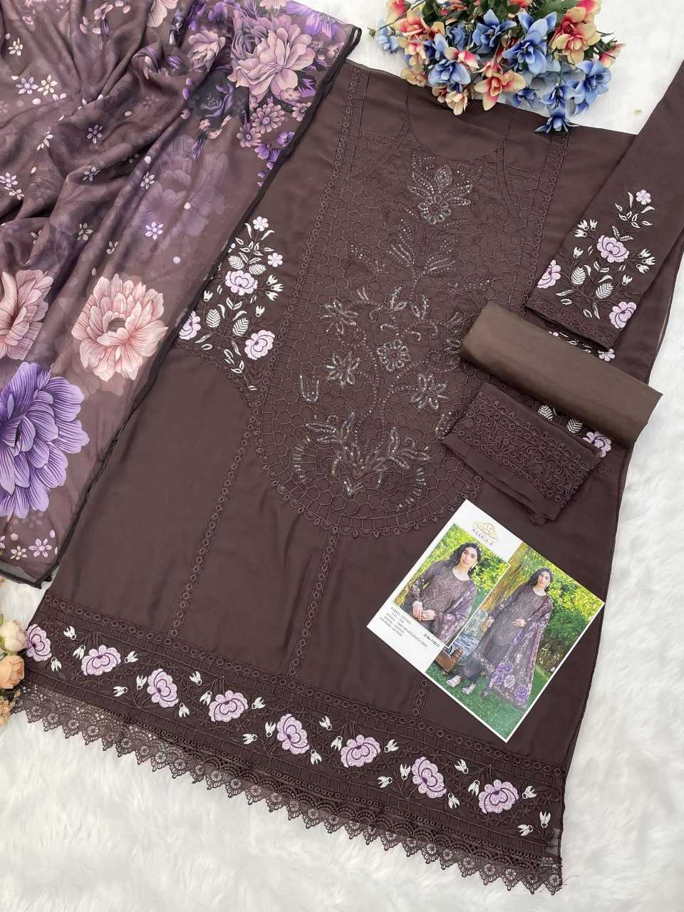 Ynf Faux Georgette KESH704 MAARIA 1183 Kurti Wholesale Embroidered Kurtis Printed Silk Kurti Georgette Kurtis Manufacturer- Kapda Export