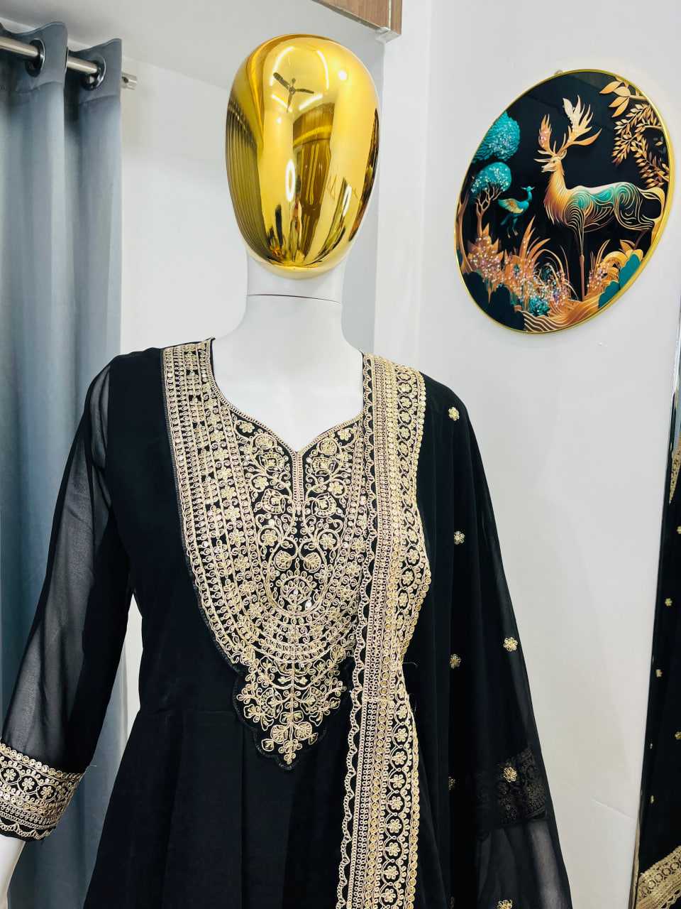 Ynf Faux Georgette RIN212 7099 Gowns Wholesale Embroidery Gowns Party Gowns Long Gowns Manufacturer- Kapda Export