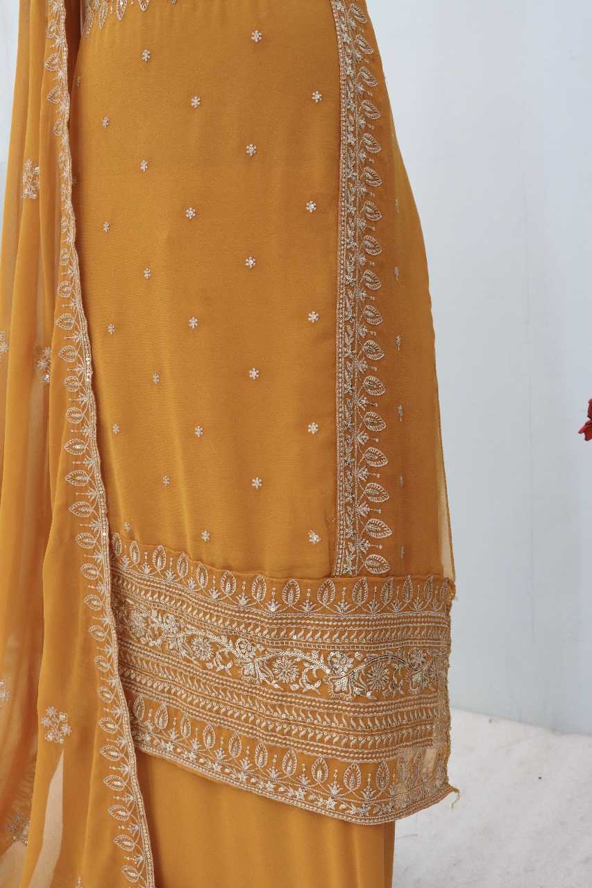 Ynf Faux Georgette RIN236 AASHIRWAD 10068 Suits & Dresses Wholesale Party wear suits Embroidered Suits Semi-Stitched Suits Manufacturer- Kapda Export