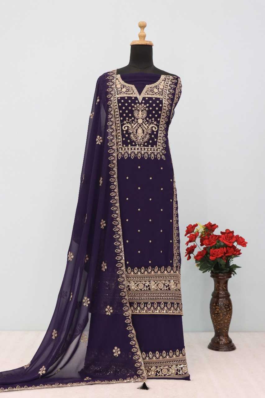 Ynf Faux Georgette RIN236 AASHIRWAD 10068 Suits & Dresses Wholesale Party wear suits Embroidered Suits Semi-Stitched Suits Manufacturer- Kapda Export