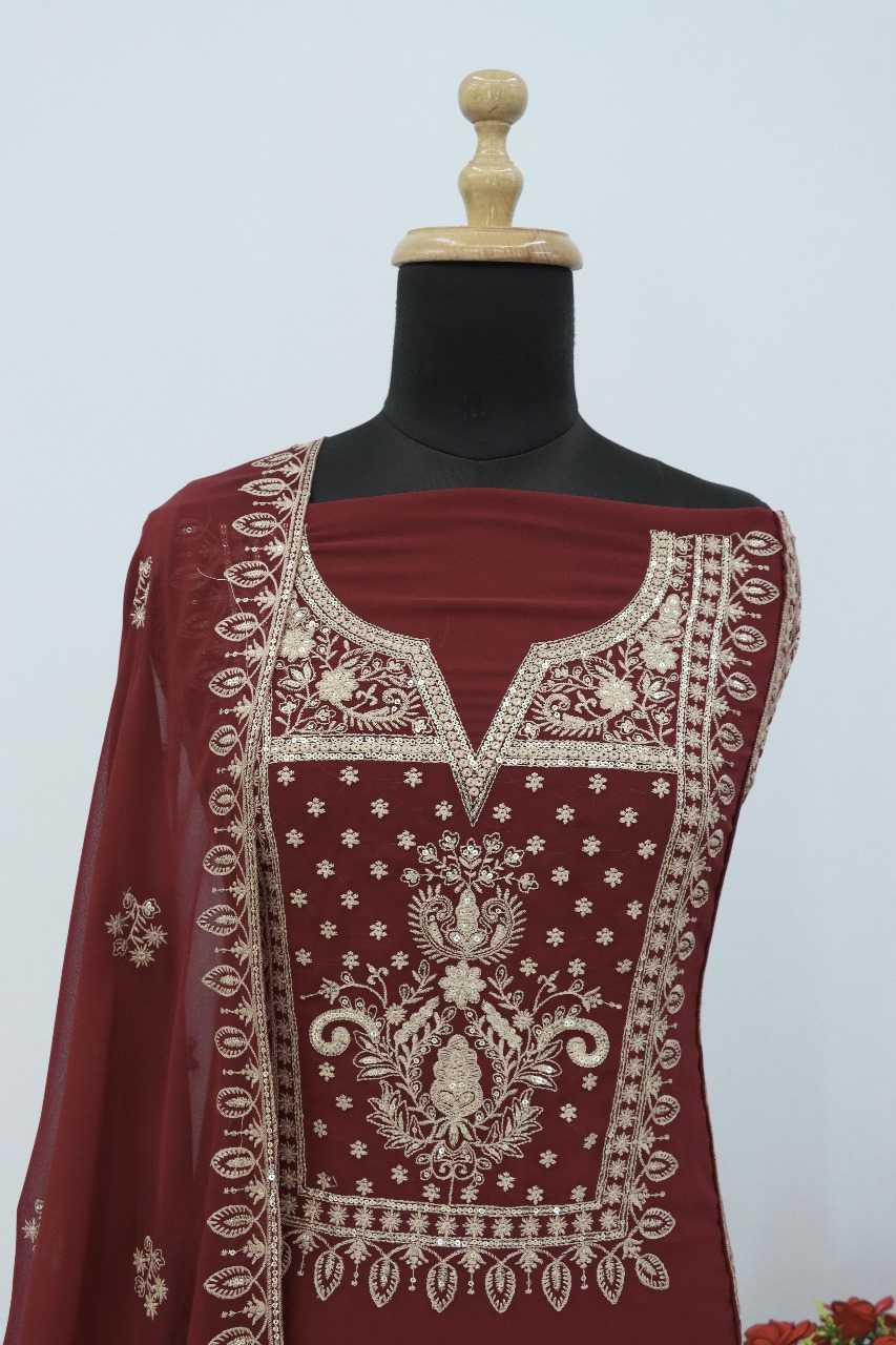 Ynf Faux Georgette RIN236 AASHIRWAD 10068 Suits & Dresses Wholesale Party wear suits Embroidered Suits Semi-Stitched Suits Manufacturer- Kapda Export