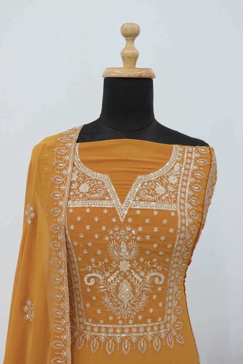 Ynf Faux Georgette RIN236 AASHIRWAD 10068 Suits & Dresses Wholesale Party wear suits Embroidered Suits Semi-Stitched Suits Manufacturer- Kapda Export