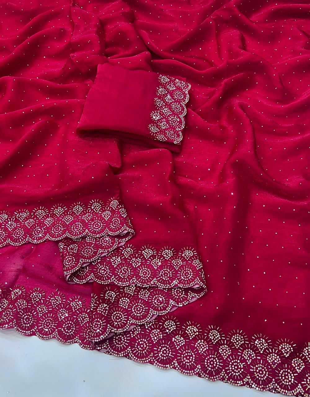 Ynf FENDY KESH547 SARAN Sarees Wholesale Embroidered Sarees Contemporary Sarees Satin Sarees Manufacturer- Kapda Export
