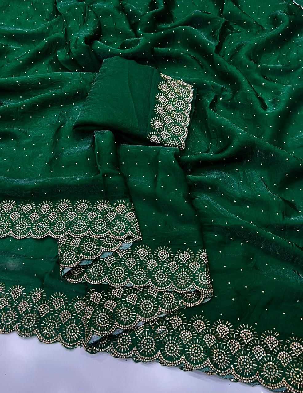 Ynf FENDY KESH547 SARAN Sarees Wholesale Embroidered Sarees Contemporary Sarees Satin Sarees Manufacturer- Kapda Export