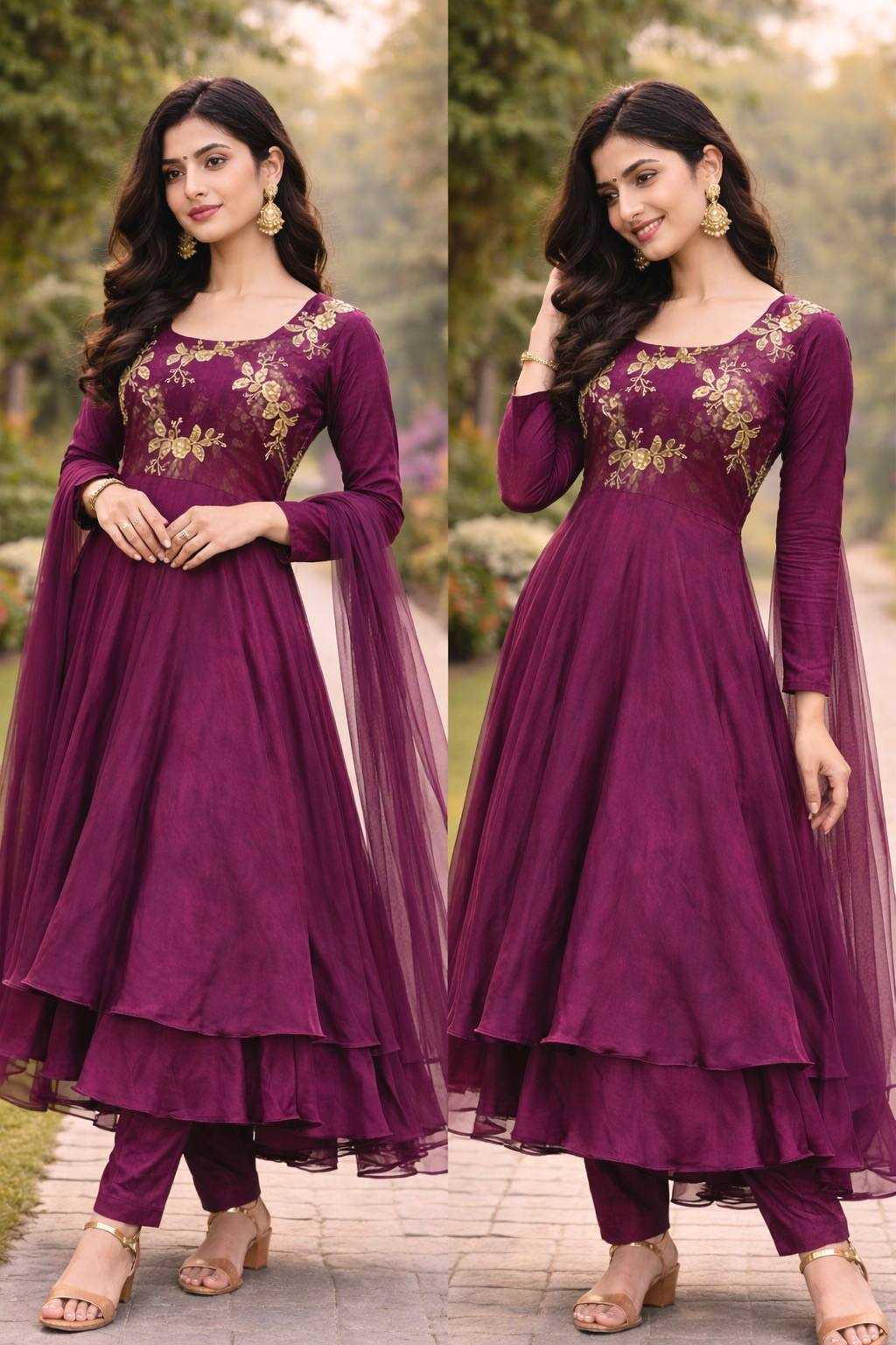 Ynf FENDY Silk KESH638 434 Gowns Wholesale Embroidered Gown Evening Gowns Designer Gowns Manufacturer- Kapda Export