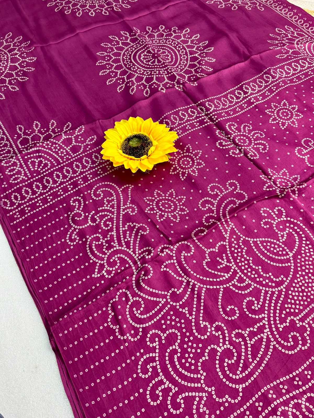 Ynf Gajji Silk KESH576 220 Sarees Festive Collections Wholesale Bandhani Bandhej Sarees Hand Printed Saree Silk Sarees Manufacturer- Kapda Export