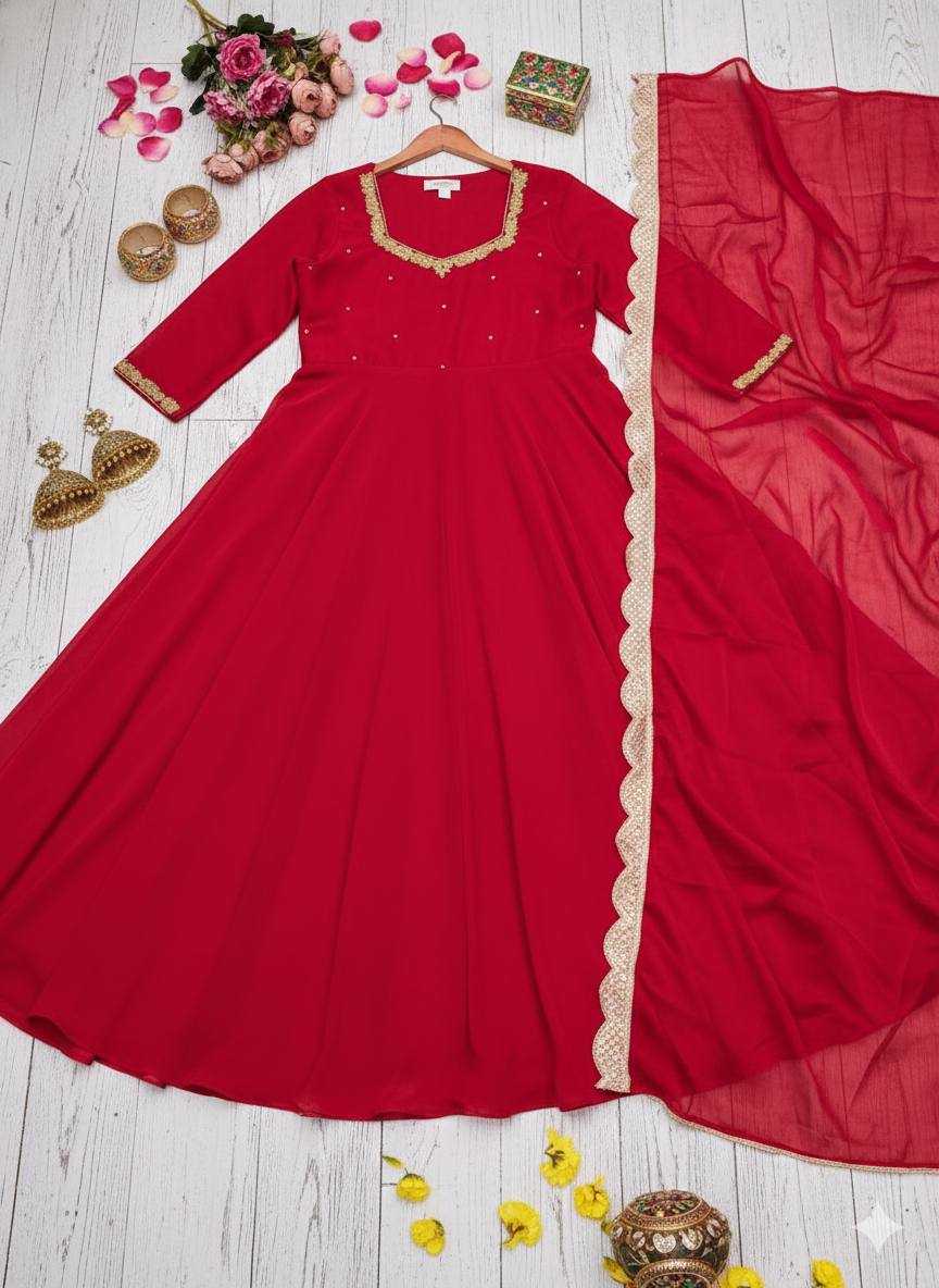 Ynf Georgette KESH210 2470 Suits & Dresses Wholesale Party Wear Dresses Ethnic Dresses Anarkali Dresses Manufacturer- Kapda Export