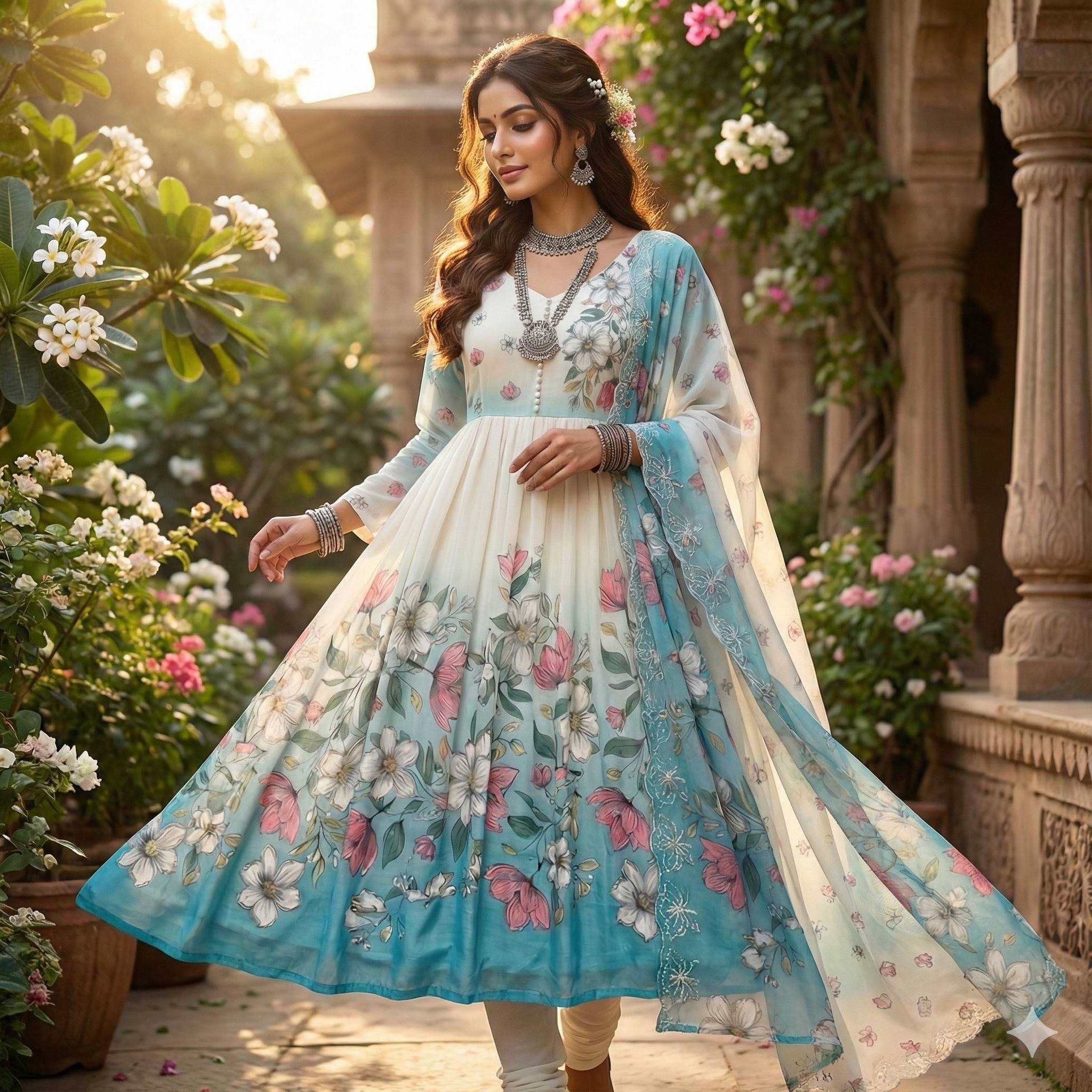 Ynf Georgette KESH210 2473 Suits & Dresses Wholesale Evening Dresses Georgette Dresses Anarkali Dresses Manufacturer- Kapda Export