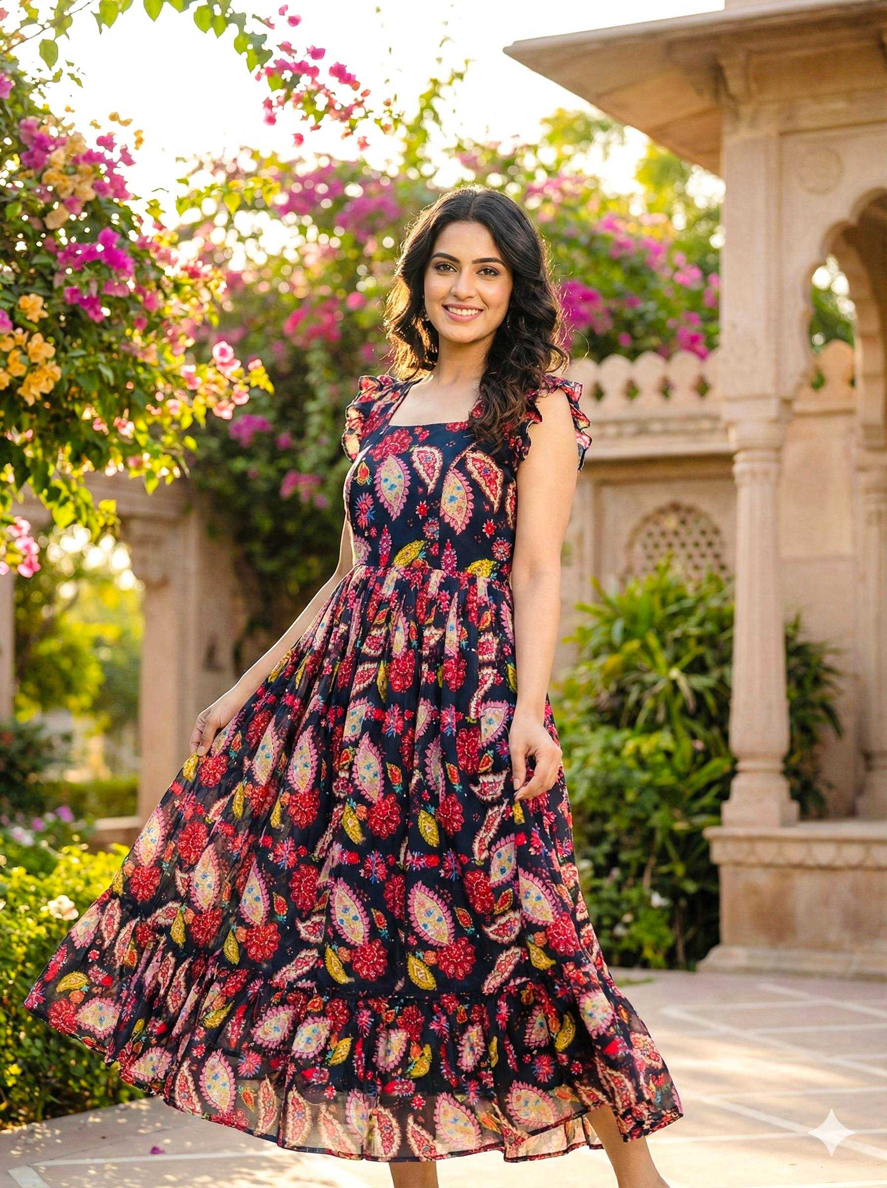 Ynf Georgette KESH210 2495 Suits & Dresses Wholesale Printed Suits Party wear suits Maxi Dresses Manufacturer- Kapda Export