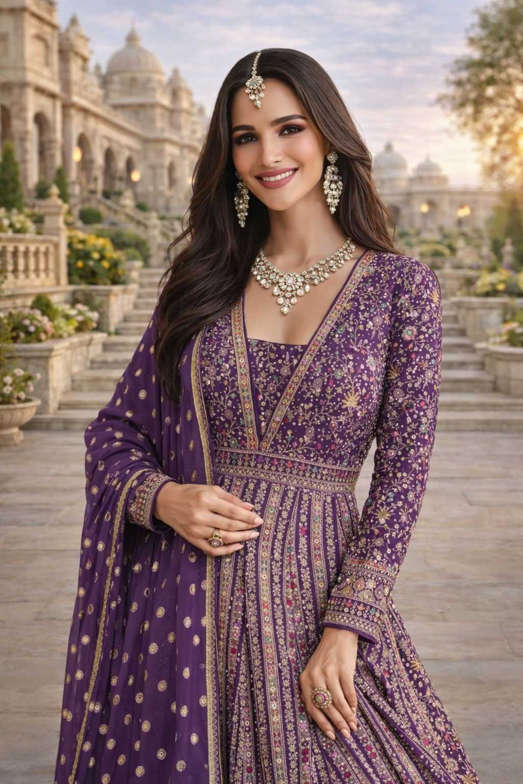 Ynf Georgette KESH481 MRUDANGI WOMANIYA 782 Gowns Wholesale Georgette Gown Embroidered Gown Wedding Gown Manufacturer- Kapda Export