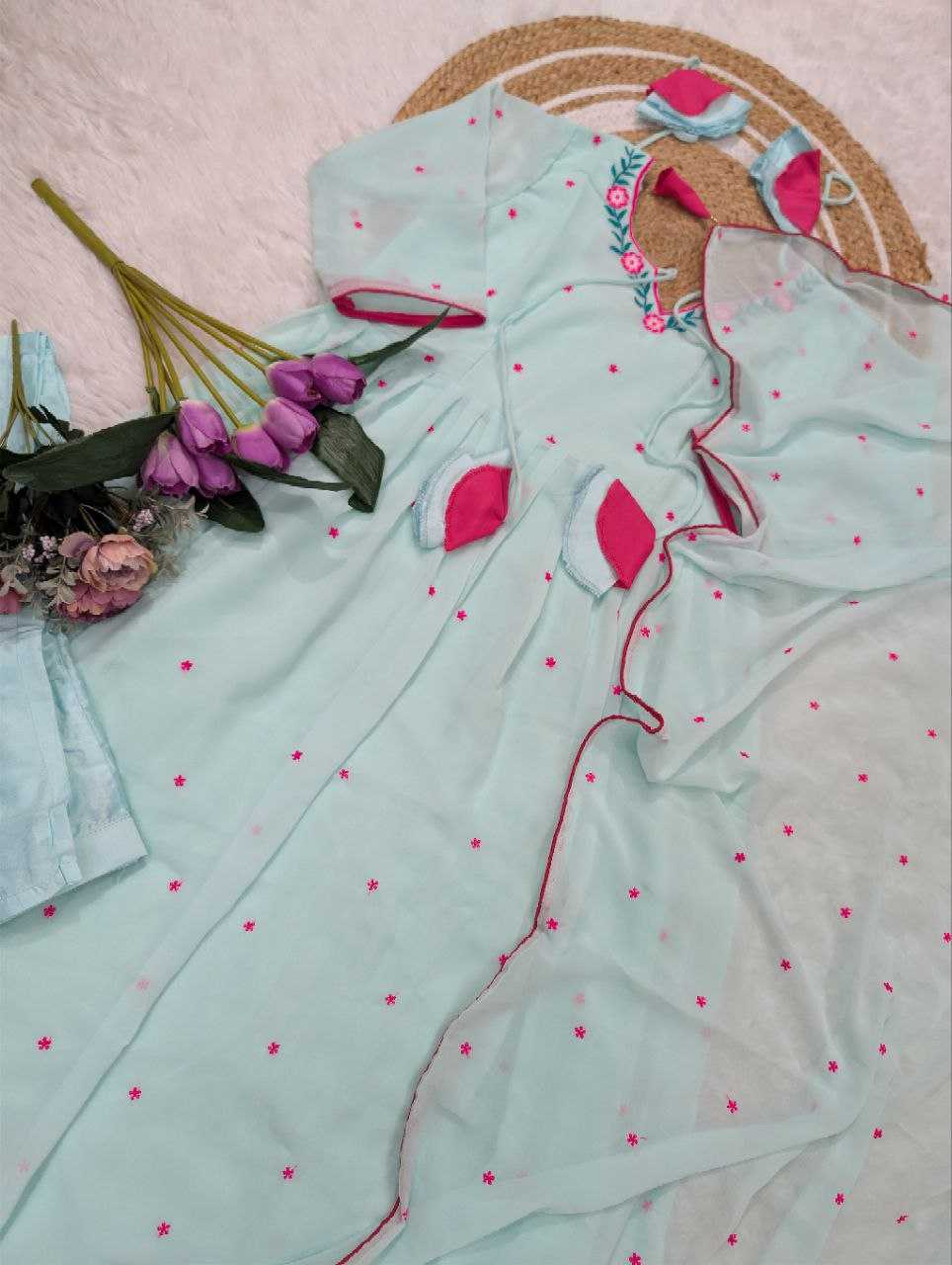 Ynf Georgette KESH529 JENSI Gowns Wholesale Party Gowns Georgette Gown Embroidered Gown Manufacturer- Kapda Export