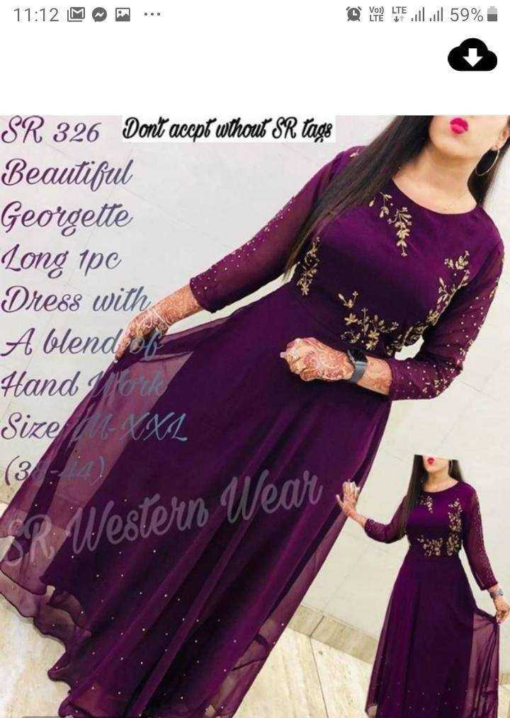 Ynf Georgette KESH544 GORGET Gowns Wholesale Embroidery Gowns Party Wear Gowns Designer Gowns Manufacturer- Kapda Export