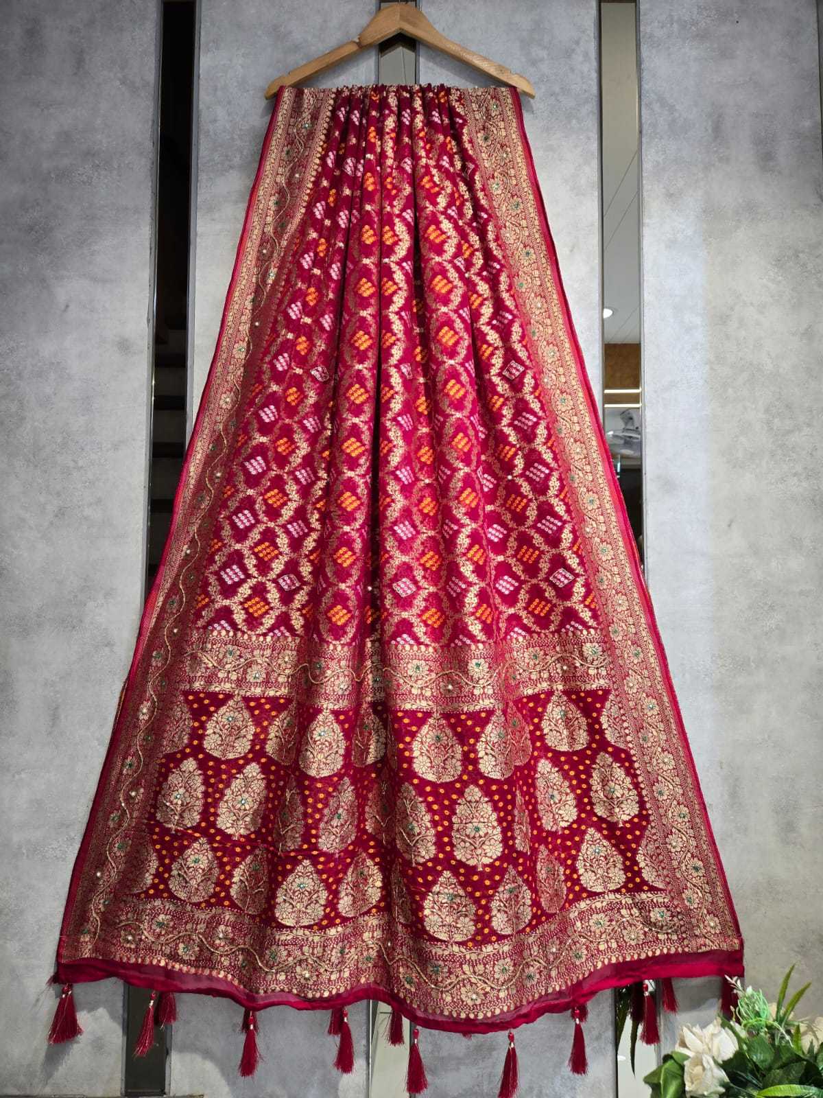 Ynf Georgette KESH580 georjet bandhej Duppatas Wholesale Gajji Modal Dupattas Printed Duppata Net Duppata Manufacturer- Kapda Export