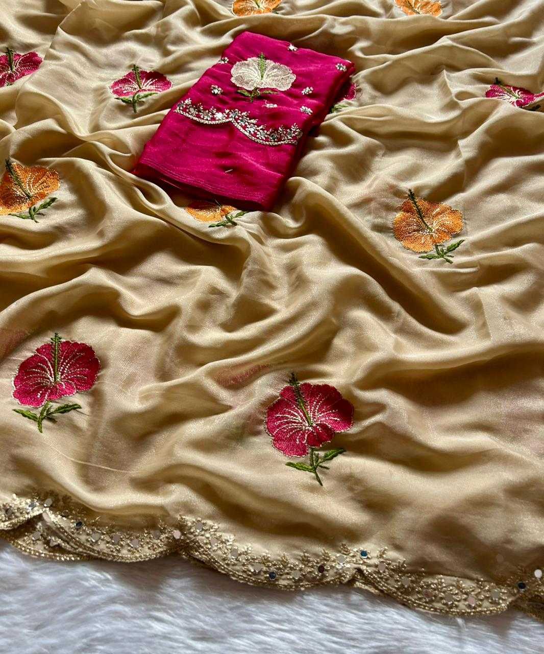 Ynf Georgette KESH622 115 Sarees Festive Collections Wholesale Georgette Sarees Embroidered Sarees Lohri Collections Manufacturer- Kapda Export