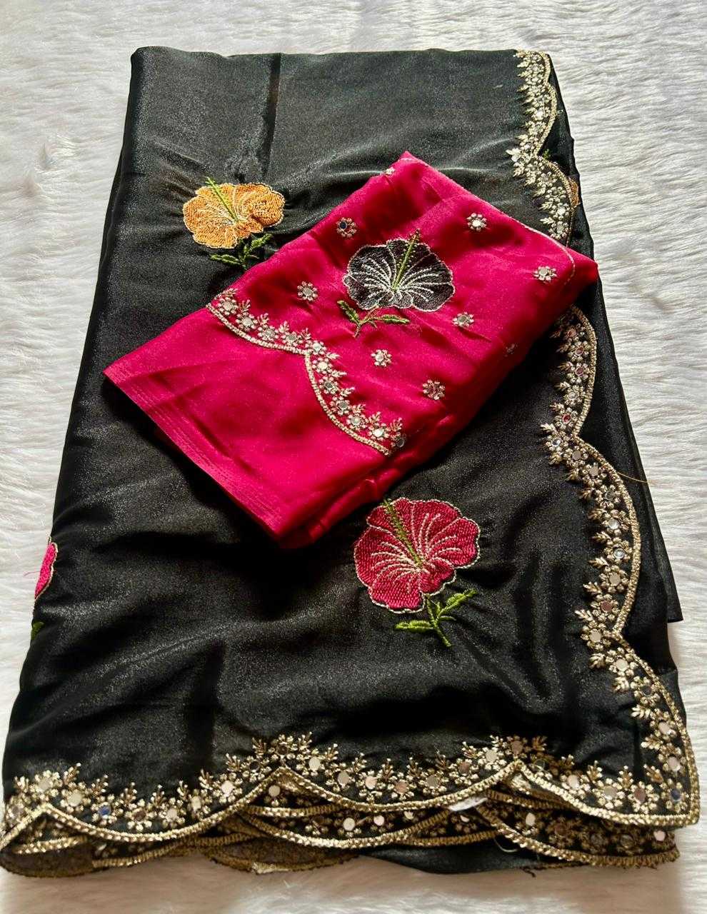 Ynf Georgette KESH622 115 Sarees Festive Collections Wholesale Georgette Sarees Embroidered Sarees Lohri Collections Manufacturer- Kapda Export