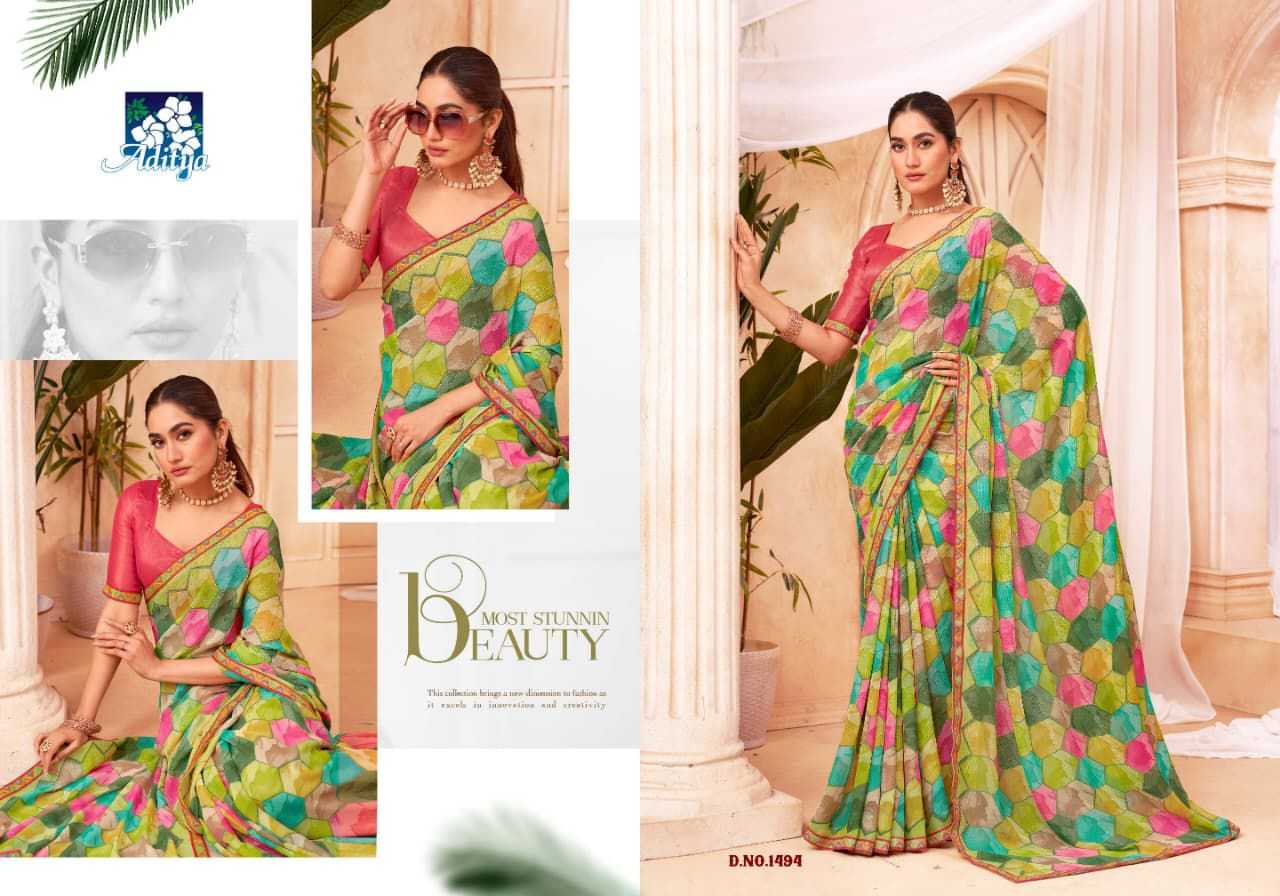 Ynf Georgette KESH649 Sujal vol 7 Sarees Wholesale Party Wear Sarees Fancy Sarees Printed Georgette Saree Manufacturer- Kapda Export