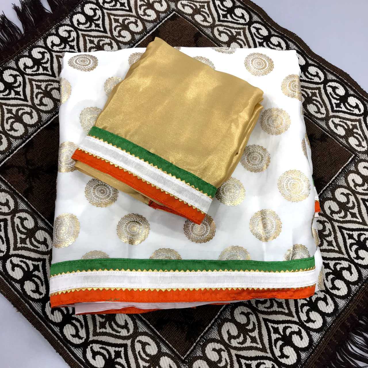 Ynf Georgette KESH663 Golden Super Sarees Wholesale Printed Sarees Floral Sarees Golden Sarees Manufacturer- Kapda Export