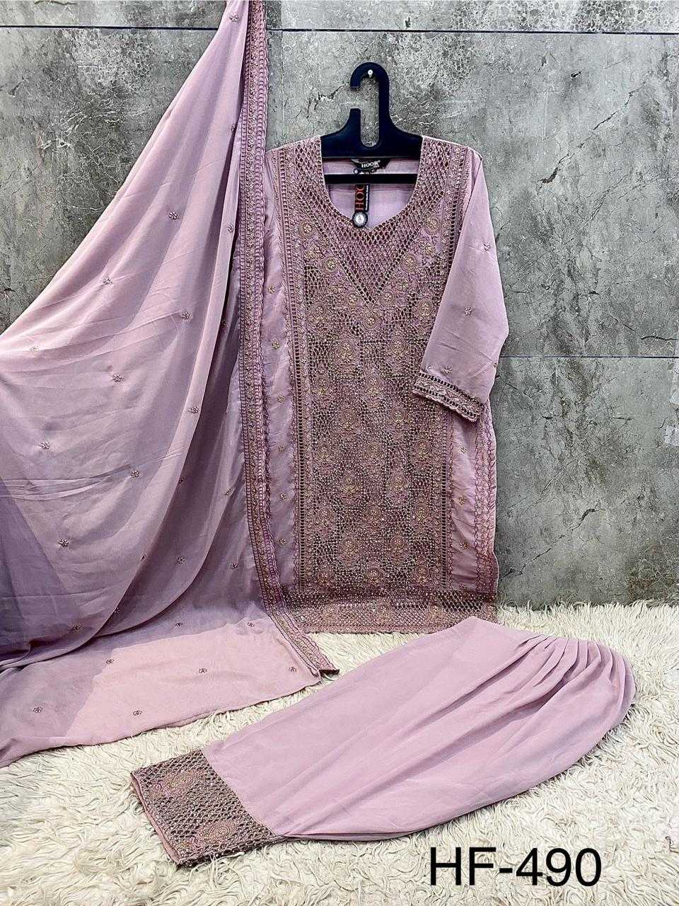 Ynf Georgette KESH677 HF-490 Suits & Dresses Islamic Clothing Festive Collections Wholesale Pakistani Suits Afghani Suits Kashmiri Suits Manufacturer- Kapda Export