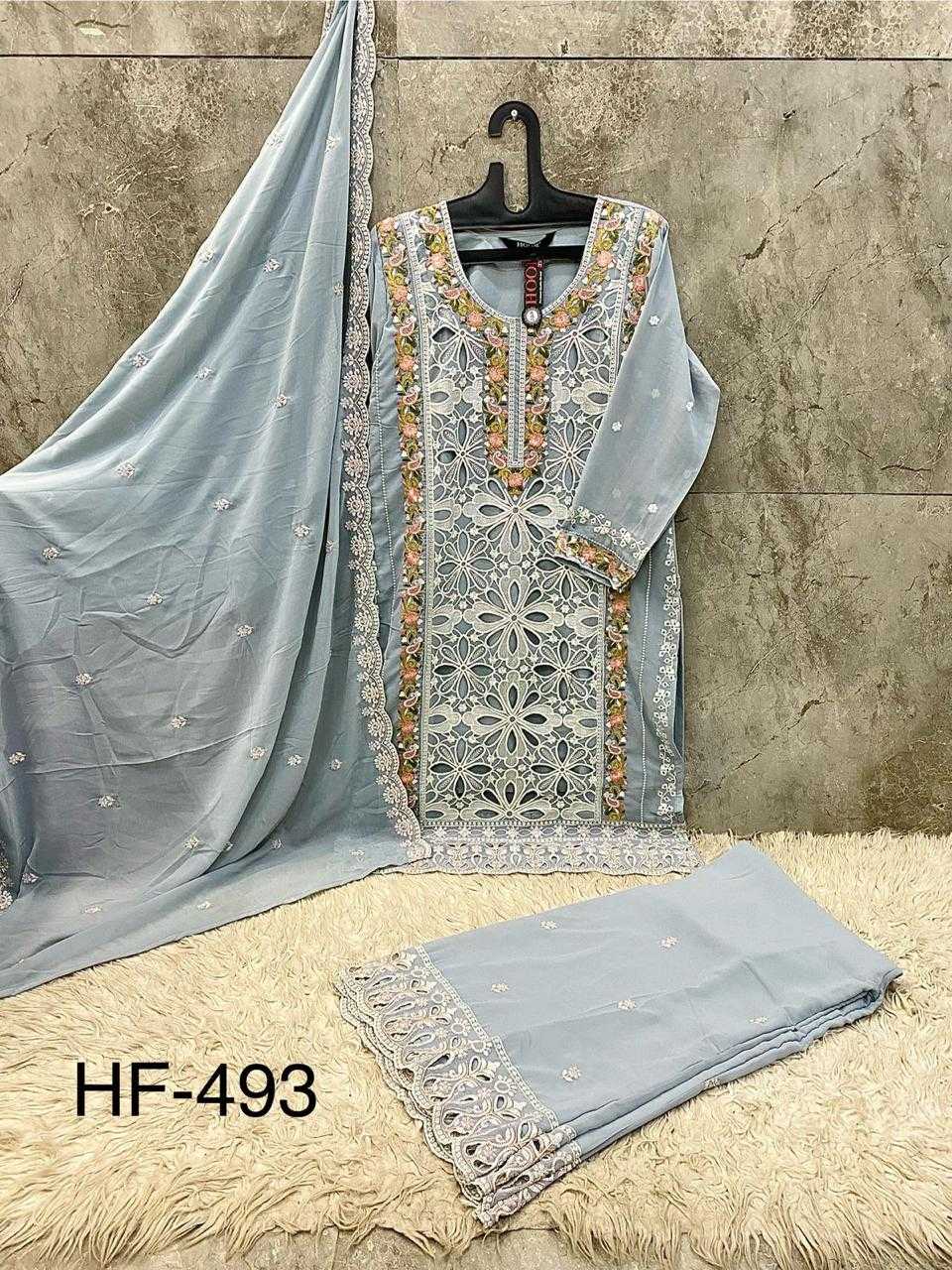 Ynf Georgette KESH677 HF-493 - A To D Suits & Dresses Islamic Clothing Festive Collections Wholesale Pakistani Suits Afghani Suits Kashmiri Suits Manufacturer- Kapda Export