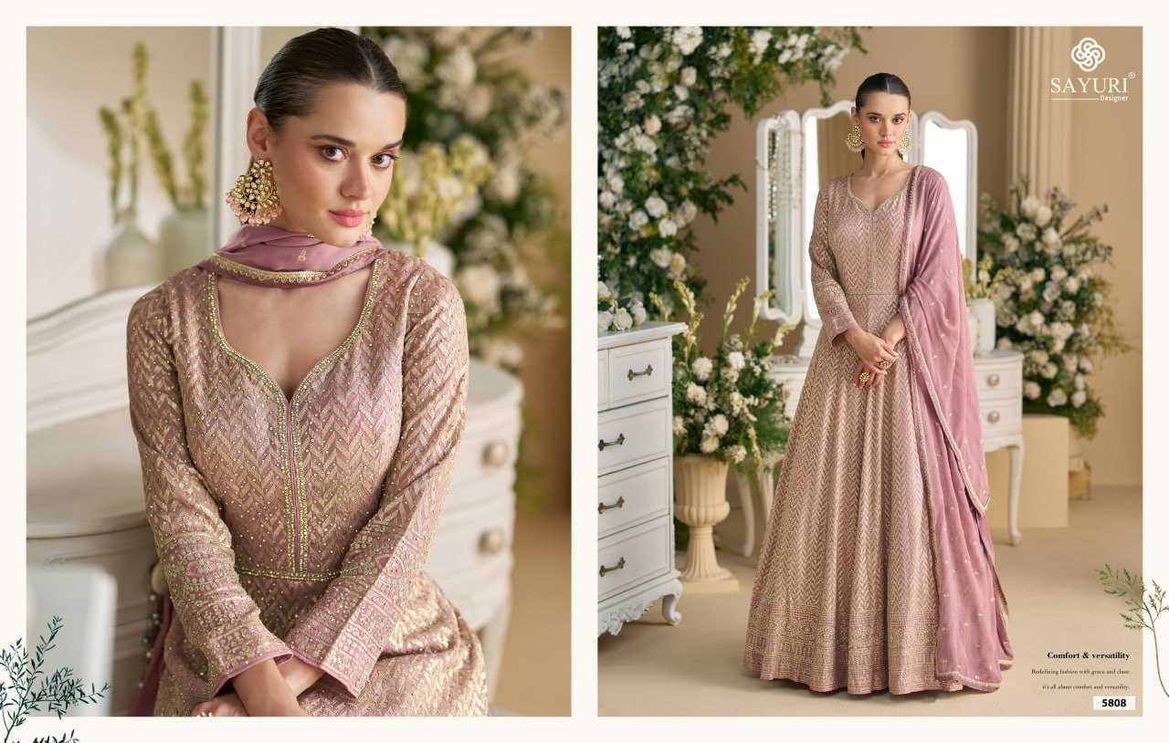 Ynf Georgette KESH704 SAYURI PARAMPARA 5806 Kurti Wholesale Georgette Kurti Embroidered Kurtis Party Wear Gown Style Kurtis Manufacturer- Kapda Export