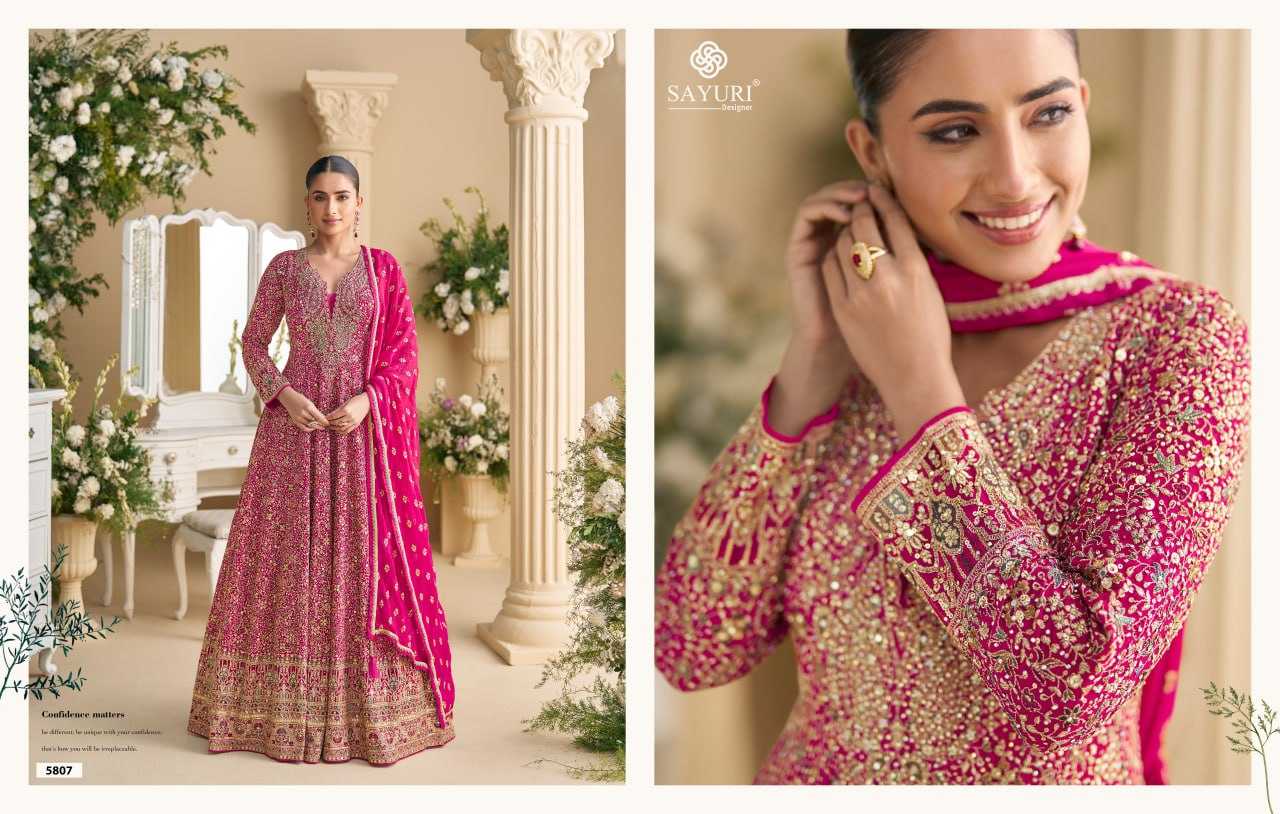 Ynf Georgette KESH704 SAYURI PARAMPARA 5806 Kurti Wholesale Georgette Kurti Embroidered Kurtis Party Wear Gown Style Kurtis Manufacturer- Kapda Export