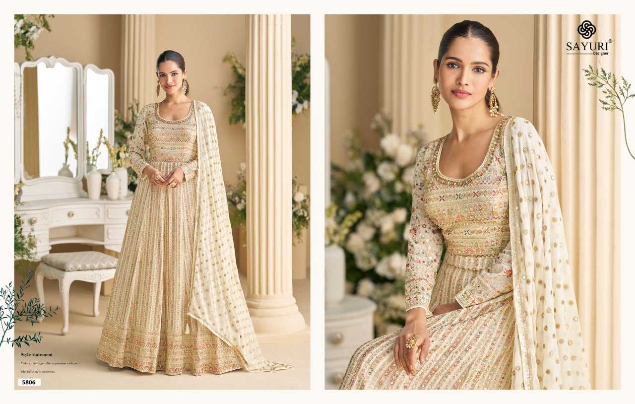 Ynf Georgette KESH704 SAYURI PARAMPARA 5806 Kurti Wholesale Georgette Kurti Embroidered Kurtis Party Wear Gown Style Kurtis Manufacturer- Kapda Export