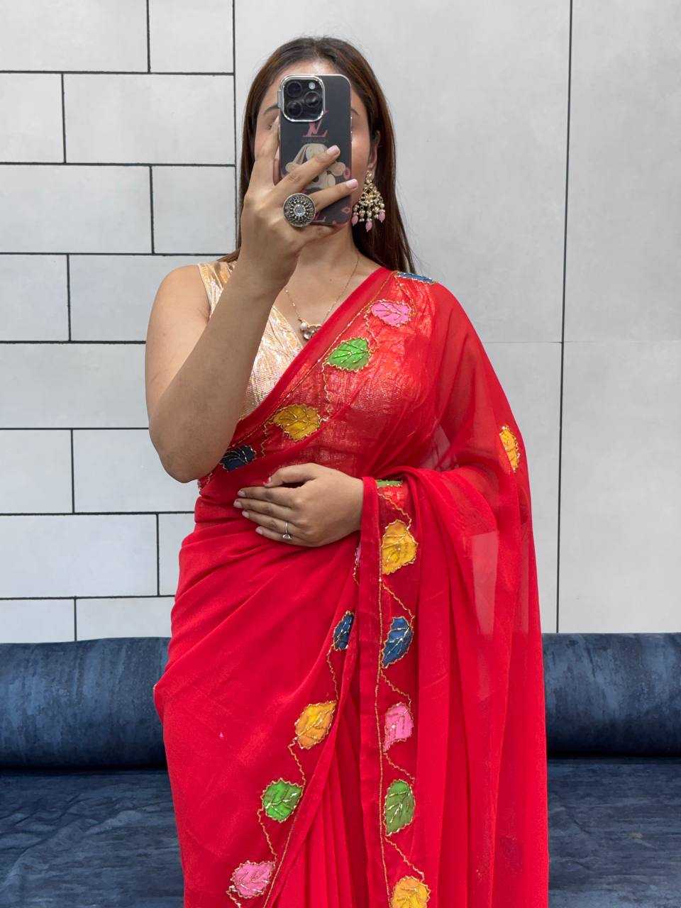 Ynf Georgette KESH709 BRUSH Sarees Festive Collections Wholesale Party Wear Sarees Hand Printed Saree Teej Sarees Manufacturer- Kapda Export