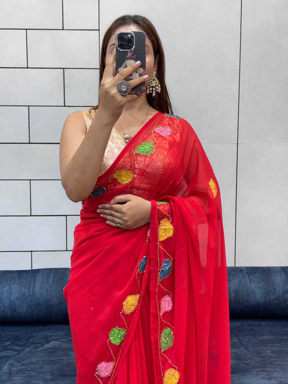 Ynf Georgette KESH709 BRUSH Sarees Festive Collections Wholesale Party Wear Sarees Hand Printed Saree Teej Sarees Manufacturer- Kapda Export