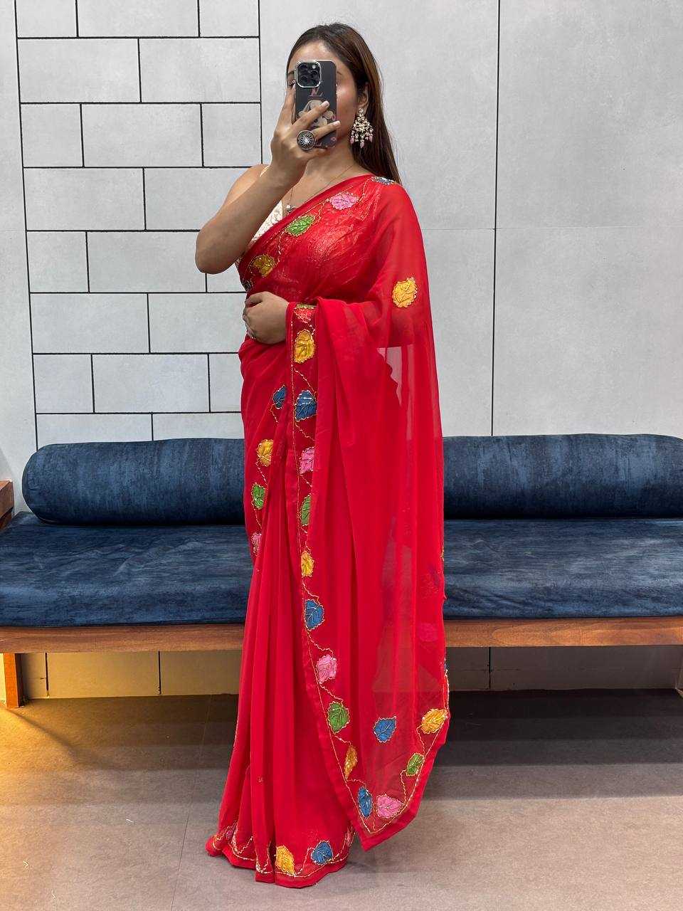 Ynf Georgette KESH709 BRUSH Sarees Festive Collections Wholesale Party Wear Sarees Hand Printed Saree Teej Sarees Manufacturer- Kapda Export