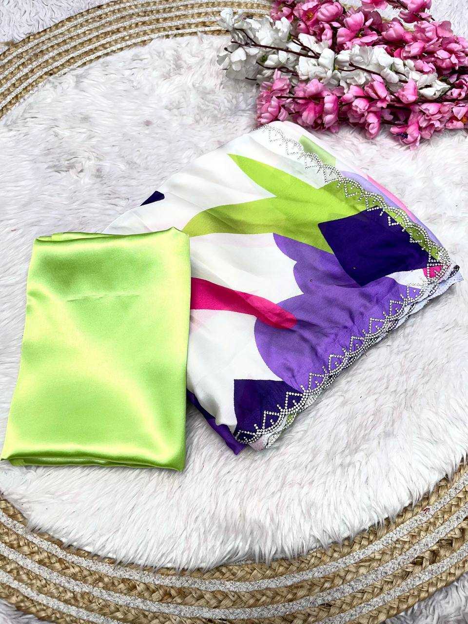 Ynf Georgette RIN230 608 Sarees Festive Collections Wholesale Printed Sarees Georgette Sarees Swarovski Sarees Manufacturer- Kapda Export