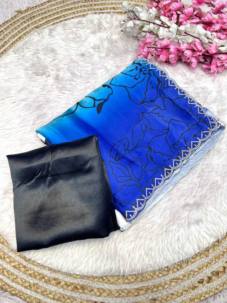 Ynf Georgette RIN230 608 Sarees Festive Collections Wholesale Printed Sarees Georgette Sarees Swarovski Sarees Manufacturer- Kapda Export