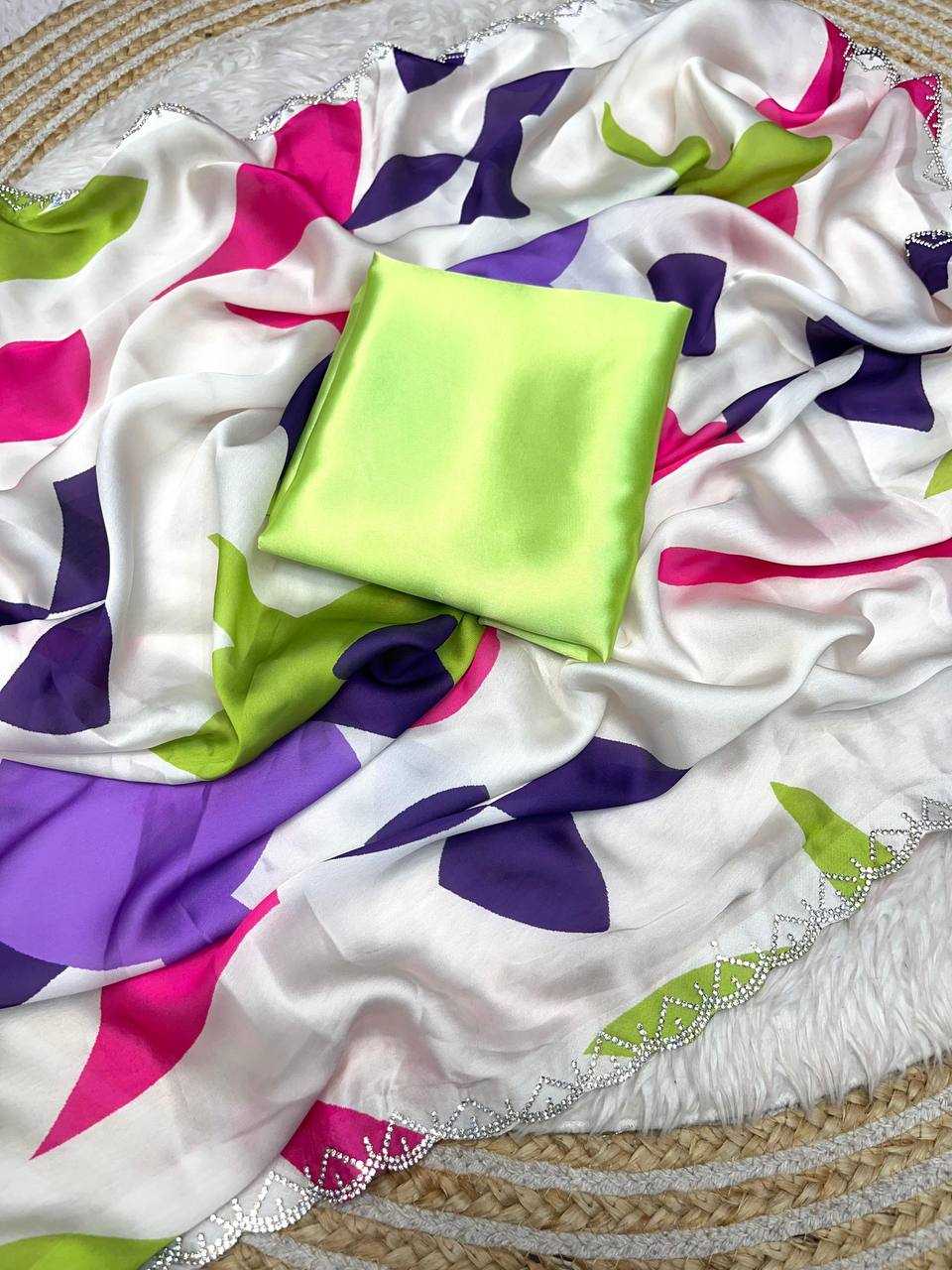 Ynf Georgette RIN230 608 Sarees Festive Collections Wholesale Printed Sarees Georgette Sarees Swarovski Sarees Manufacturer- Kapda Export