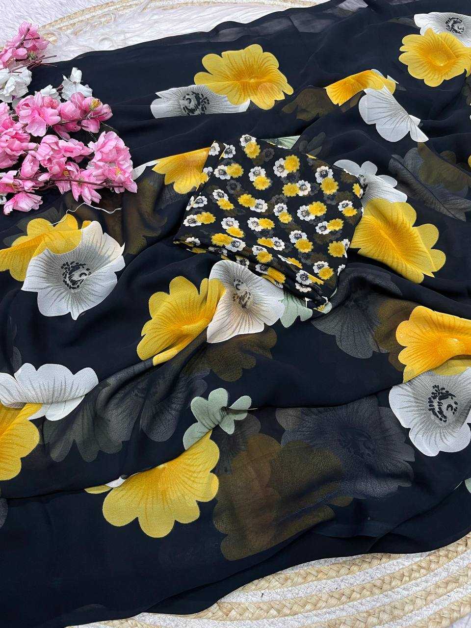 Ynf Georgette RIN230 630 Sarees Wholesale Designer Sarees Printed Sarees Weightless Sarees Manufacturer- Kapda Export