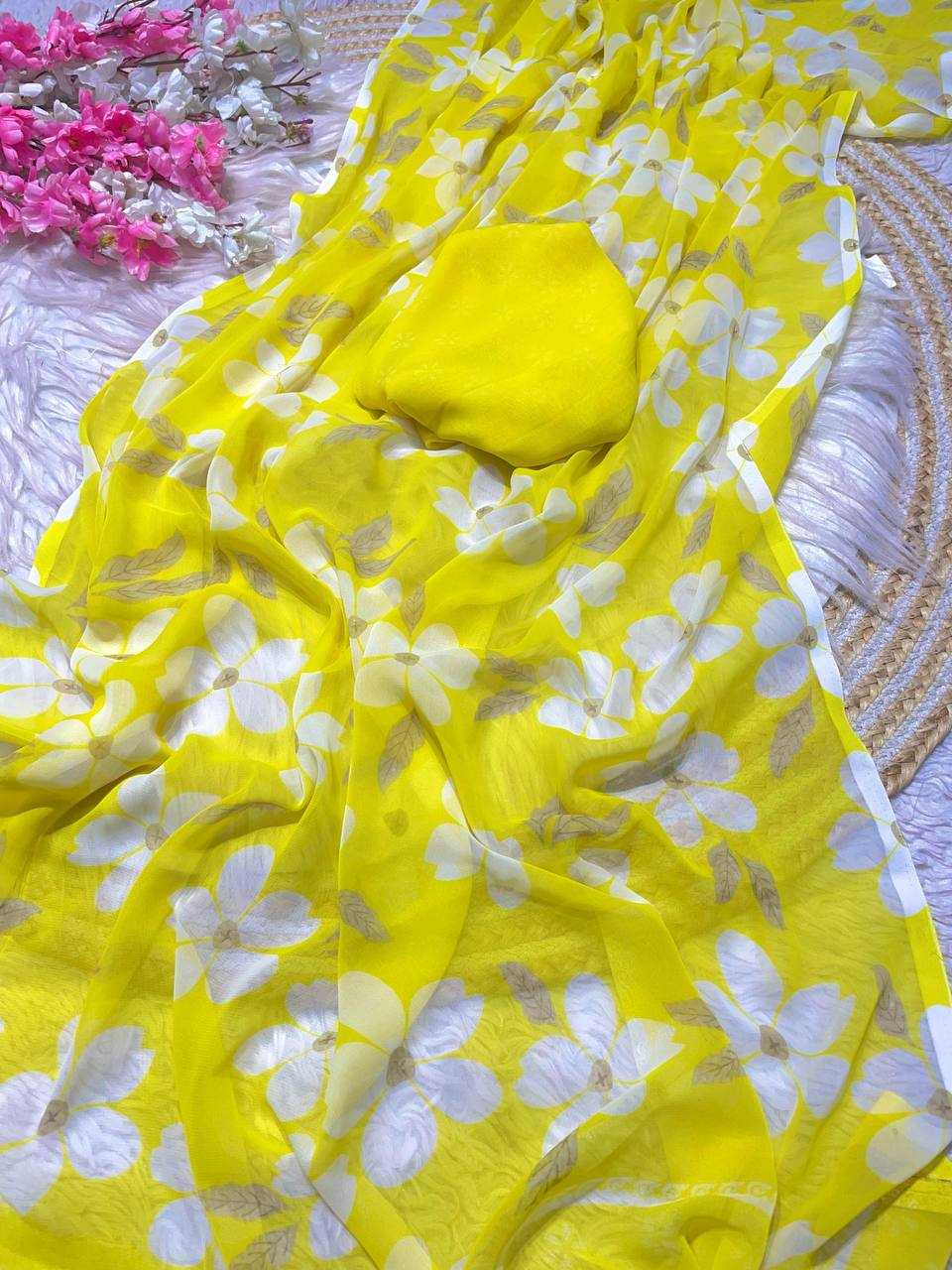 Ynf Georgette RIN230 630 Sarees Wholesale Printed Sarees Georgette Sarees Weightless Sarees Manufacturer- Kapda Export