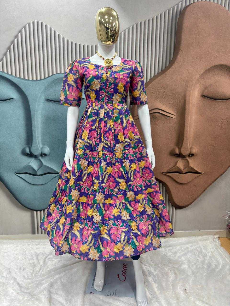 Ynf Hakoba KESH616 190 Suits & Dresses Festive Collections Wholesale Maxi Dresses Printed Dresses Cotton Dresses Manufacturer- Kapda Export