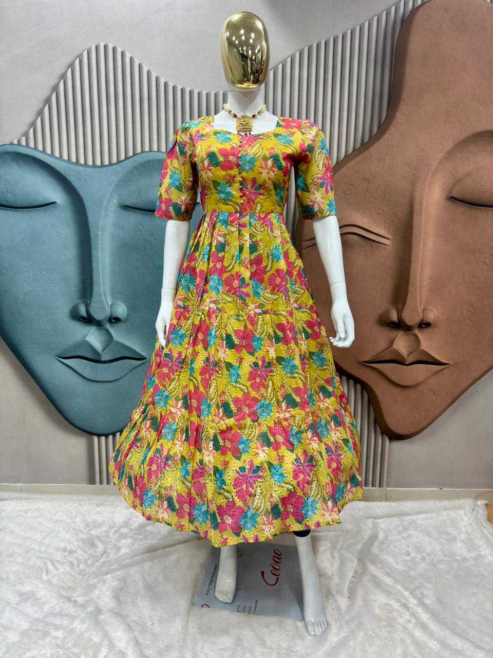 Ynf Hakoba KESH616 190 Suits & Dresses Festive Collections Wholesale Maxi Dresses Printed Dresses Cotton Dresses Manufacturer- Kapda Export