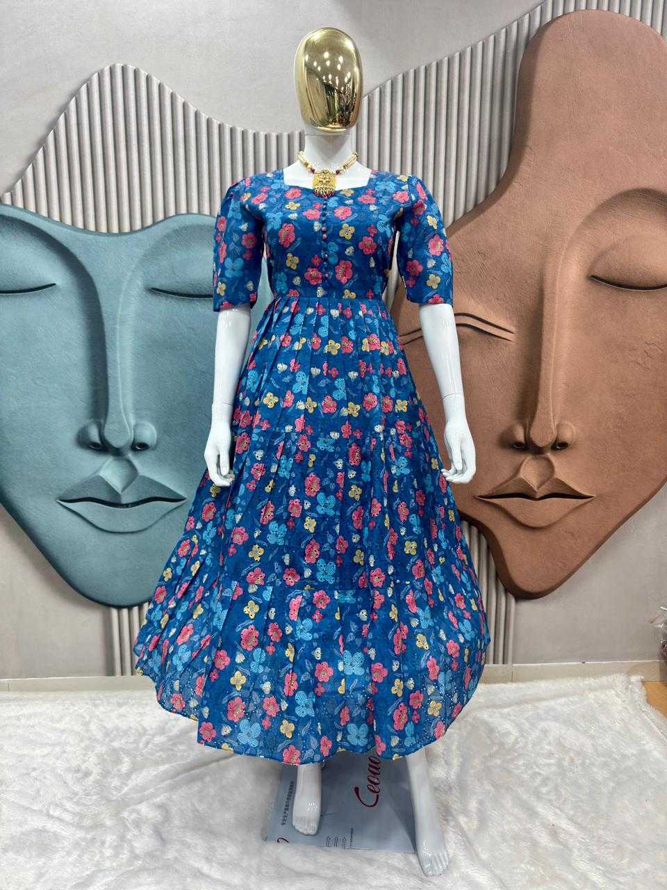 Ynf Hakoba KESH616 190 Suits & Dresses Festive Collections Wholesale Maxi Dresses Printed Dresses Cotton Dresses Manufacturer- Kapda Export