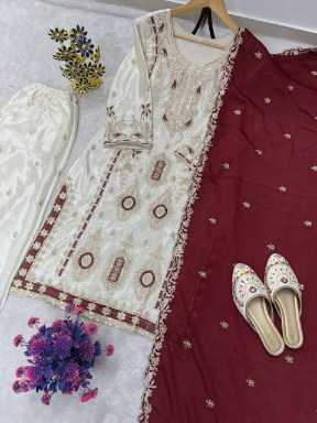 Ynf Heavy Chinnon Silk RIN212 7040 Suits & Dresses Festive Collections Wholesale Kashmiri Suits Party wear suits Eid Collections Manufacturer- Kapda Export