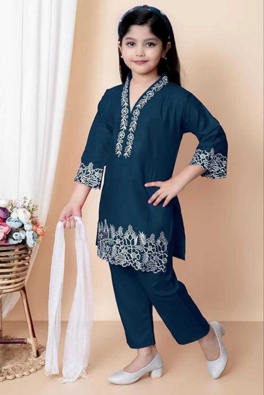 Ynf Heavy Crepe KESH461 224 Kids Wear Wholesale Girls Kurti Kids Ethnic Wear Kids Kurta Pajama Manufacturer- Kapda Export