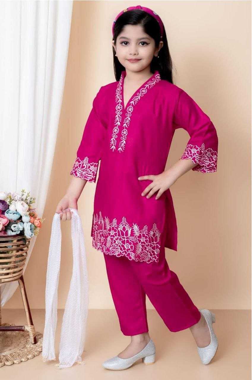 Ynf Heavy Crepe KESH461 224 Kids Wear Wholesale Girls Kurti Kids Ethnic Wear Kids Kurta Pajama Manufacturer- Kapda Export