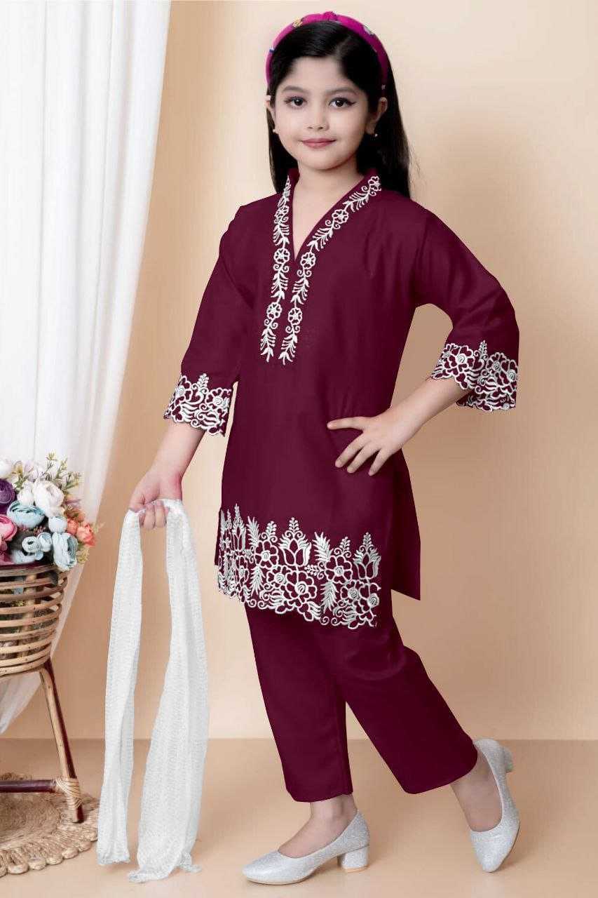 Ynf Heavy Crepe KESH461 224 Kids Wear Wholesale Girls Kurti Kids Ethnic Wear Kids Kurta Pajama Manufacturer- Kapda Export