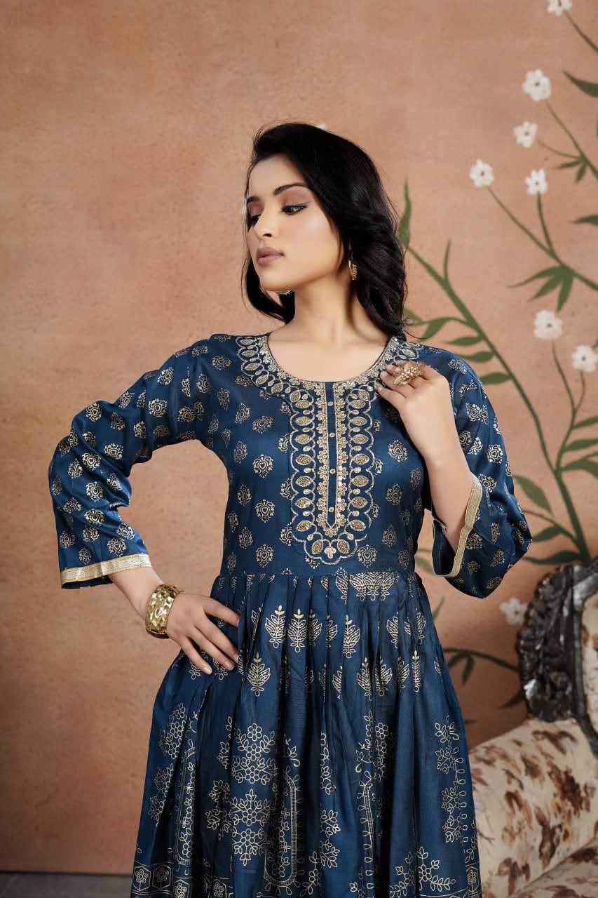 Ynf Heavy Rayon KESH502 108 Gowns Festive Collections Wholesale Embroidery Gowns Party Gowns Long Gowns Manufacturer- Kapda Export