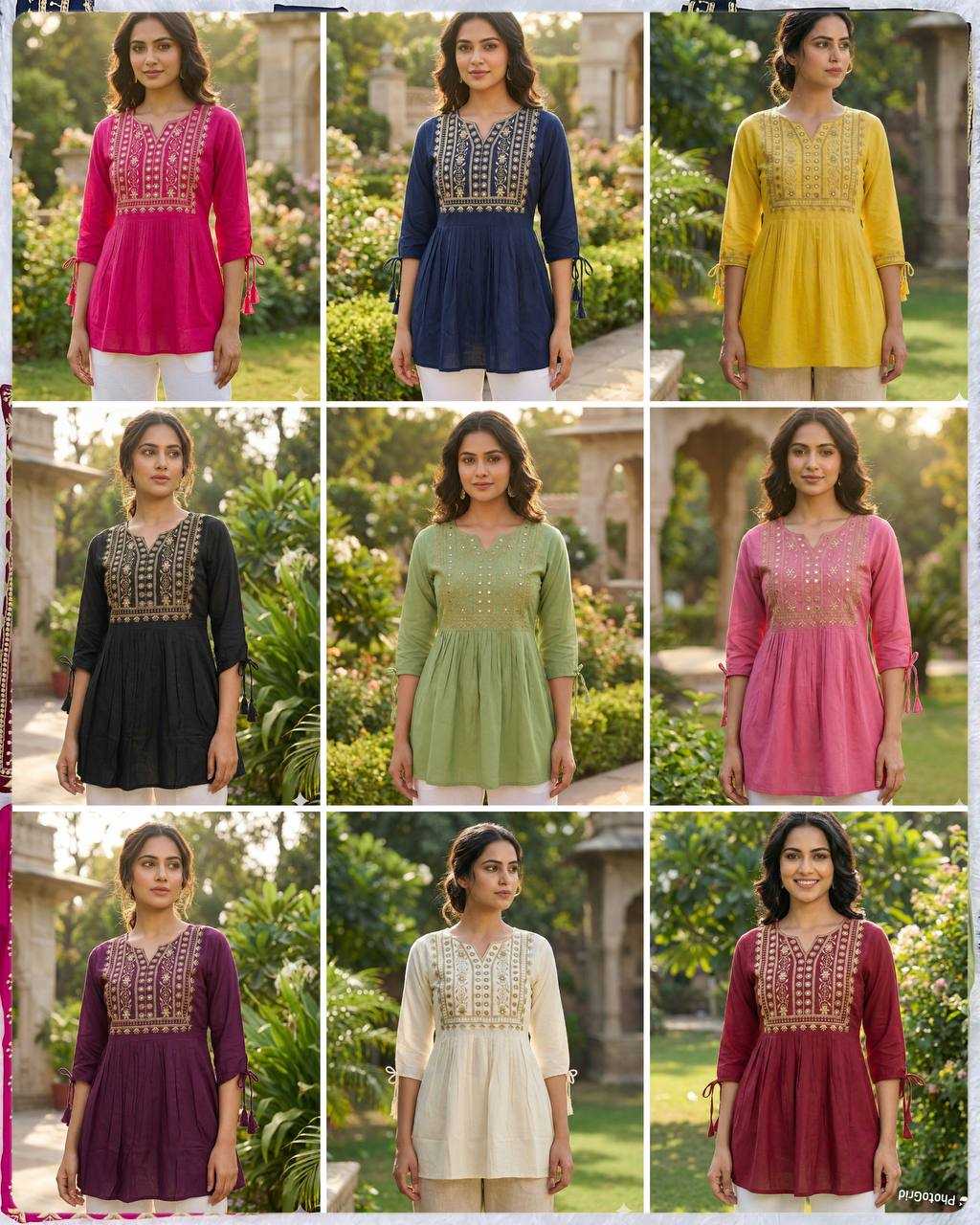 Ynf Heavy Rayon RIN125 Charmi vol 5 Suits & Dresses Western Wears Wholesale Tops Casual Dresses Embroidered Dresses Manufacturer- Kapda Export
