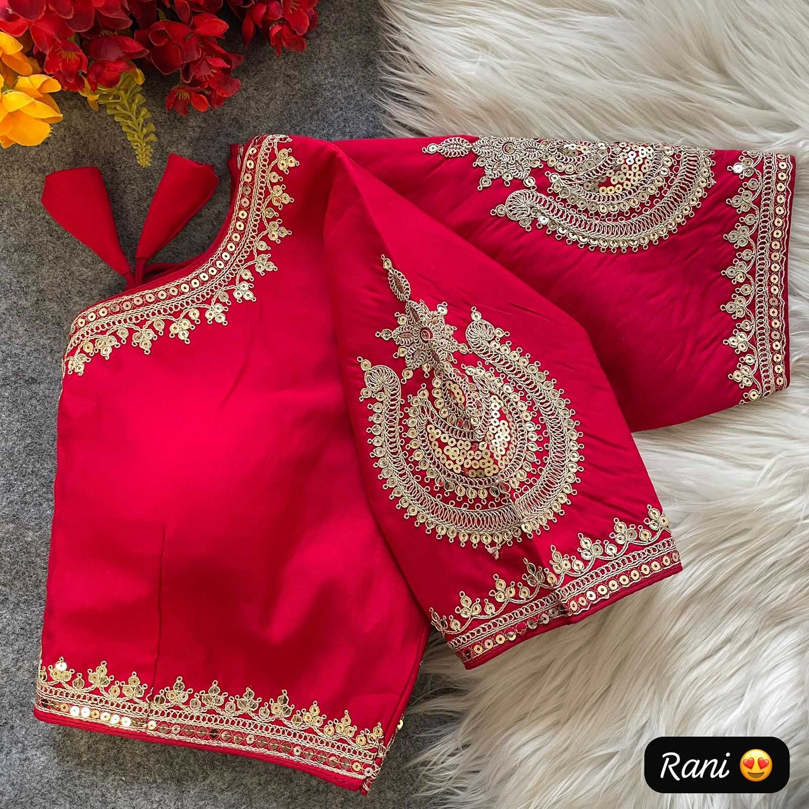 Ynf Heavy Roman Silk KESH426 sushi Readymade Blouses Festive Collections Wholesale Sequence Embroidery Blouse Designer Blouse Silk Blouse Manufacturer- Kapda Export