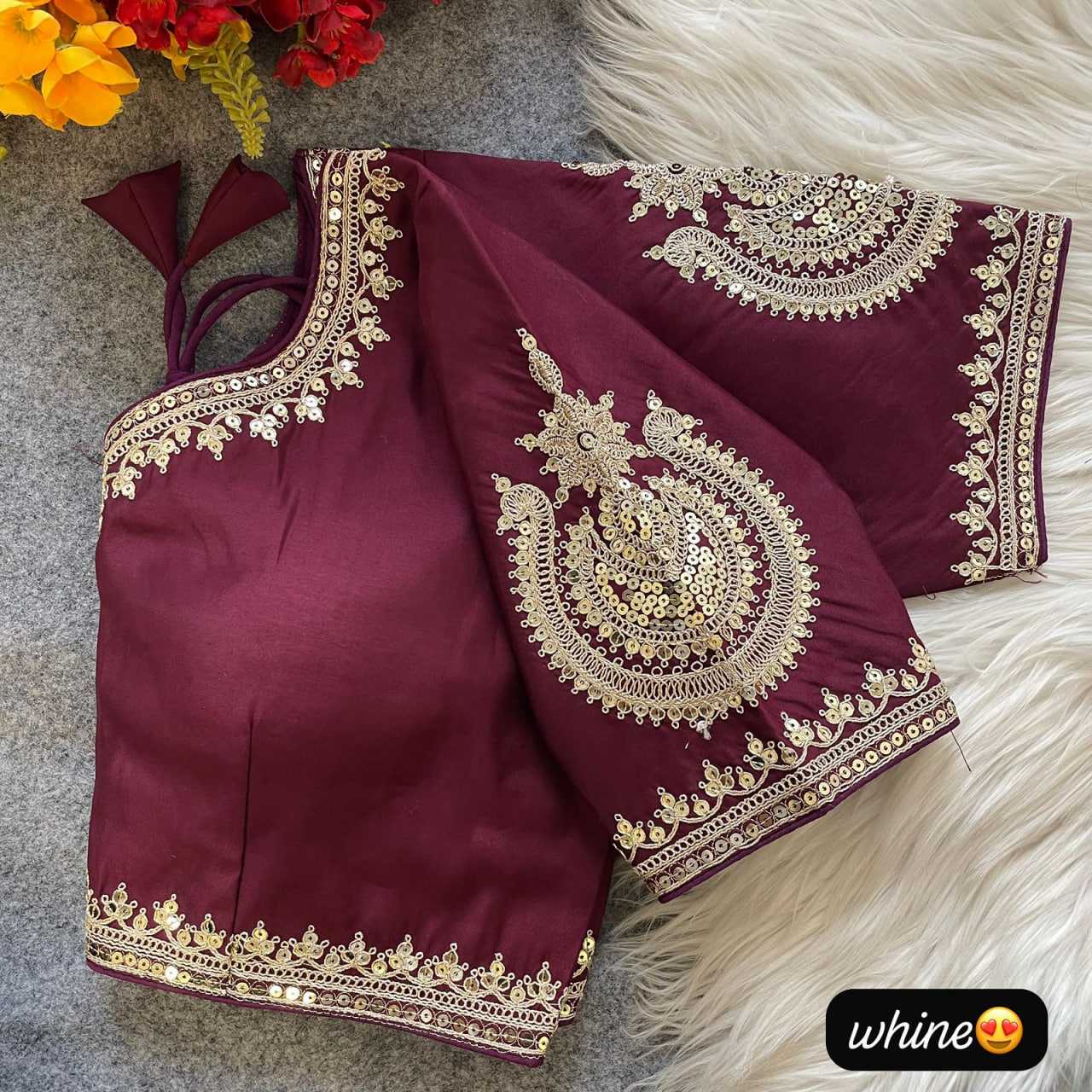 Ynf Heavy Roman Silk KESH426 sushi Readymade Blouses Festive Collections Wholesale Sequence Embroidery Blouse Designer Blouse Silk Blouse Manufacturer- Kapda Export