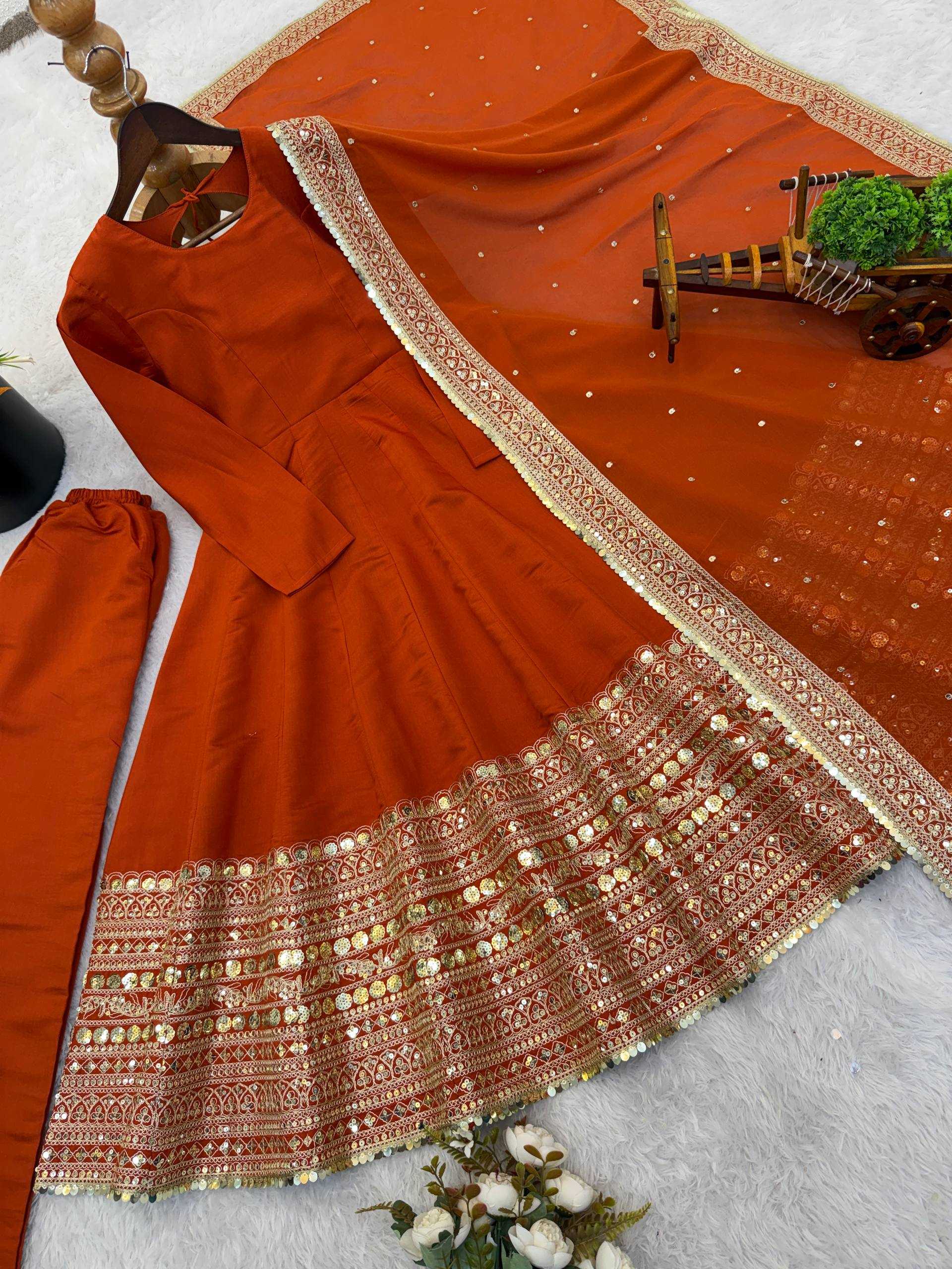 Ynf Heavy Roman Silk KESH499 3152 Gowns Wholesale Embroidery Gowns Wedding Gown Sequin Gowns Manufacturer- Kapda Export