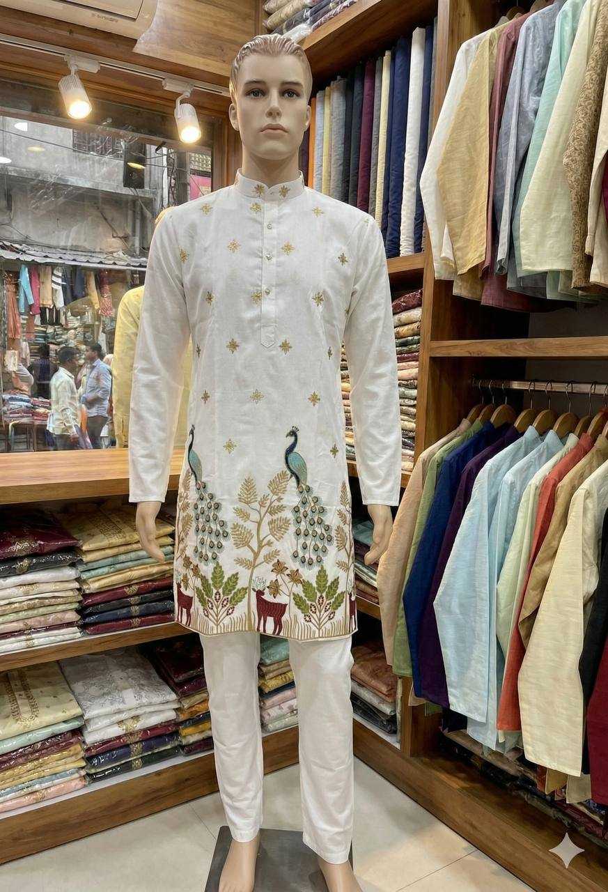 Ynf Heavy Silk RIN125 Manyavar Mens Wear Wholesale Mens Kurta Pyjama Silk Kurta Designer Ethnic Set Manufacturer- Kapda Export
