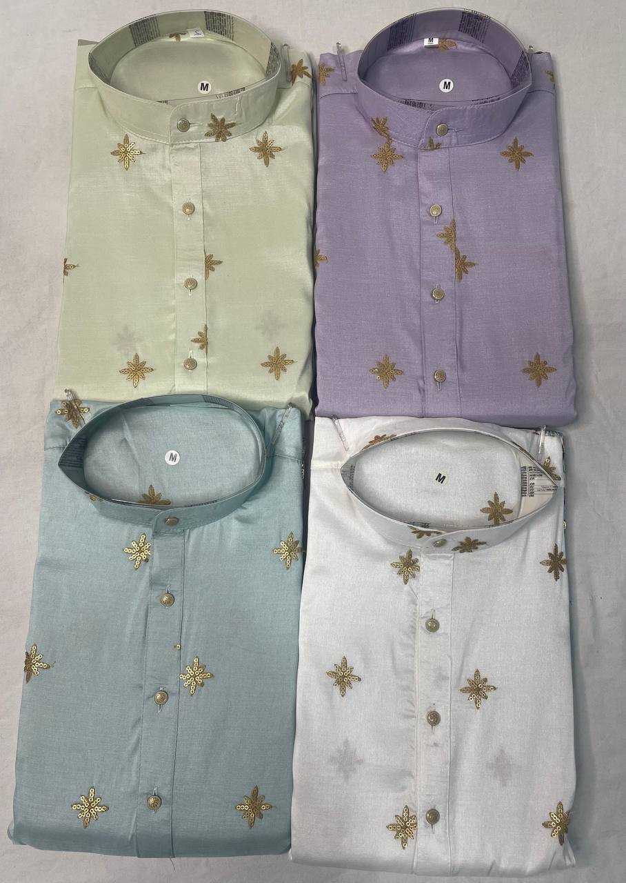 Ynf Heavy Silk RIN125 Manyavar Mens Wear Wholesale Mens Kurta Pyjama Silk Kurta Designer Ethnic Set Manufacturer- Kapda Export